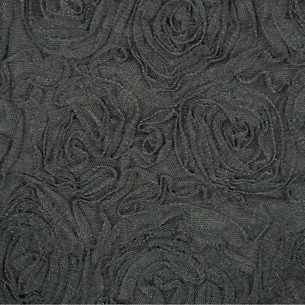 connected apparel Black Short-Sleeve Rosette Cardigan - Picture 4 of 6